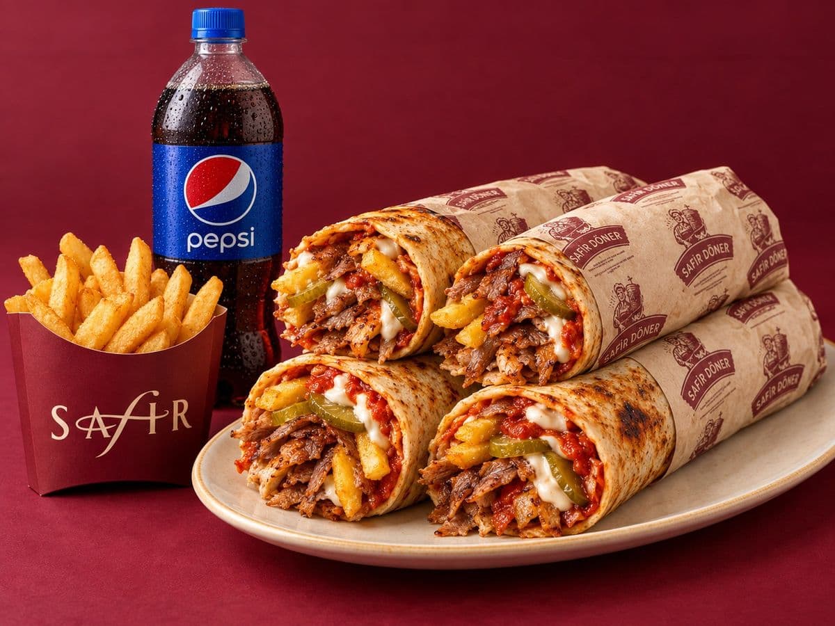 4'lü Et Döner Dürüm Menü