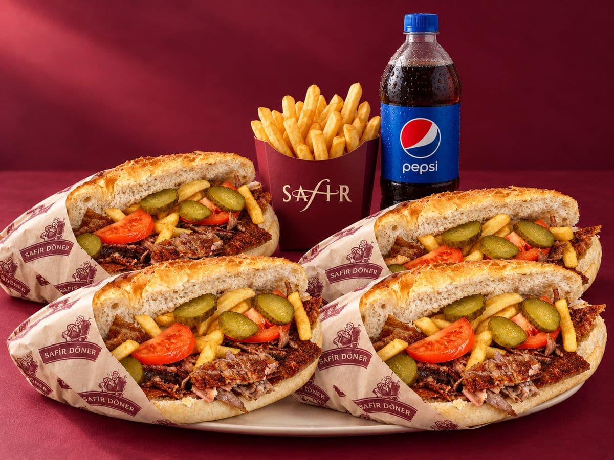 4'lü Ekmek Arası Et Döner Menü
