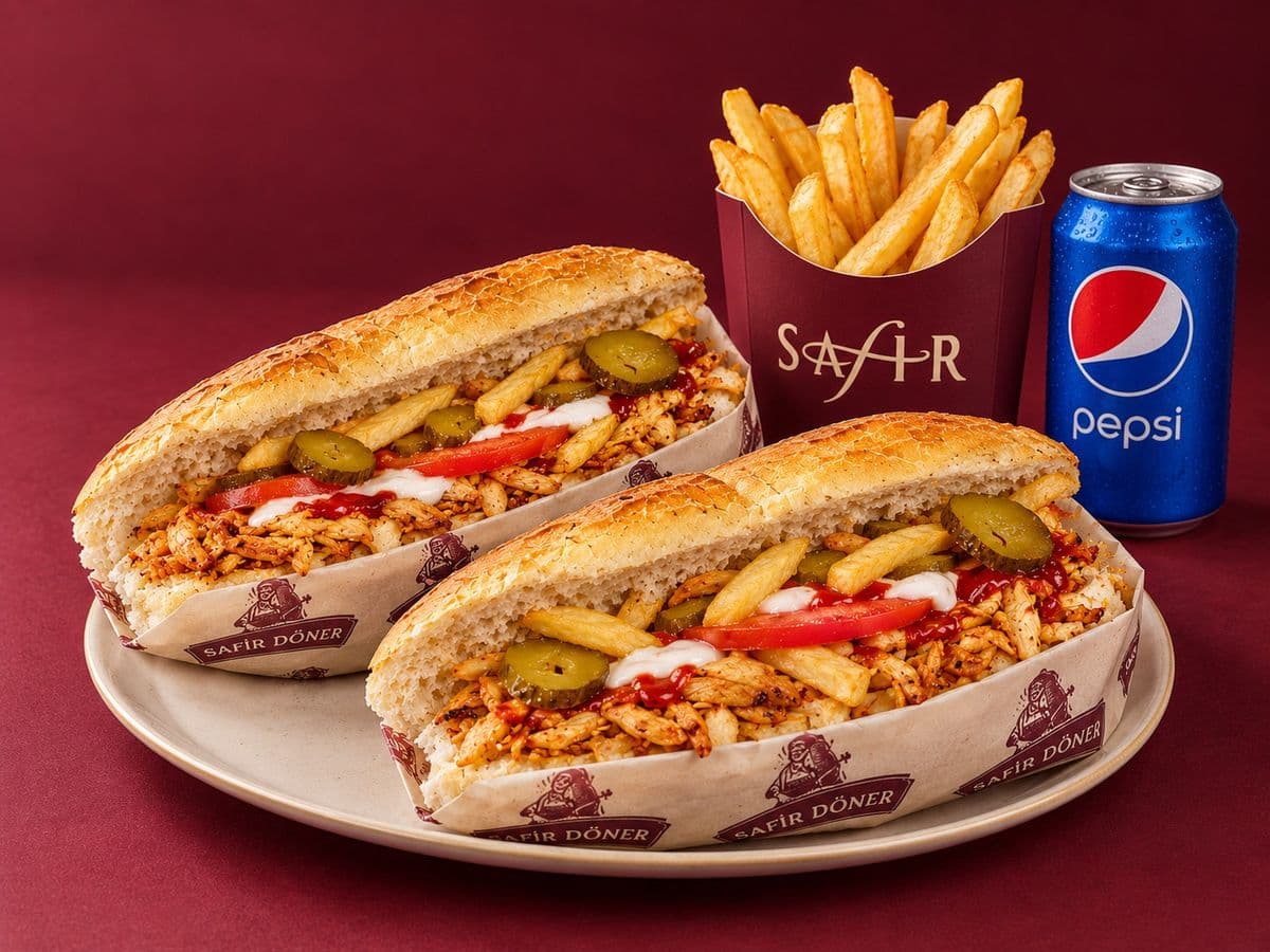 2'li Ekmek Arası Tavuk Döner Menü